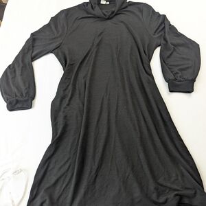 GAP Charcoal Ribbed Knit Turtleneck Sweater Dress